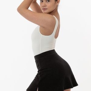 Los Angeles Apparel Black and Ivory Ponte A-Line Skort -  Size M